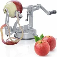 Goods+Gadgets Becher Edelstahl apfelschäler&Gemüseschäler mit sicherem Saugfuß, Obst- & Gemüseschäler