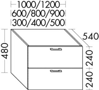 Burgbad Unterschrank System 30 Preisgruppe 3 Diago 480x1200x540 Trend- oder RAL-Farbe Matt WUSC120F5347