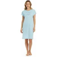 Ringella Nachthemd - Kurzarm Bigshirt mit Seifenblasen-Dessin und Letterprint 100% Baumwolle