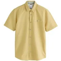 Next Kurzarmhemd Slim Fit Kurzarmhemd, Baumwoll-Leinenmischgewebe (1-tlg)
