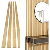 acous Wandpaneel Stix FSC® Premium Echtholzfurier (selbstklebend), BxL: 3,45x250,00 cm, 0,51 qm, (Set, Paket mit 4 selbstklebenden Leisten, Versandkostenfreie Lieferung) Echtholz-Dekoleiste selbstklebend, 4er-Set inklusive 1x Distanzhalter