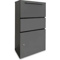 relaxdays Paketbriefkasten Paketbox Metall, Dunkelgrau