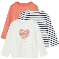 vertbaudet Langarmshirt Mädchen Shirts mit Print BASIC 3er-Pack