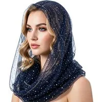 Zaewry Kopftuch Modisches Damen-Kopftuch/Haarband, quadratisches Strass-Seidentuch, Damenschal/Schultertuch, elegantes Halstuch/Kopftuchmütze