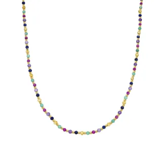 Luxenter Halskette aus 925er Sterlingsilber und mehrfarbigem Kristall mit 18k Gelbgold - Shedi