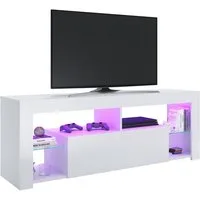 SONNI TV-Schrank Schwarzer TV-Ständer mit LED-Beleuchtung Stilvoll 140-180cm breit mit 12 Led Farben Beleuchtung TV Board