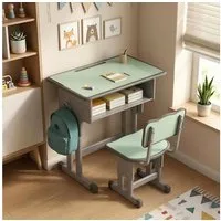 BBG Kinderschreibtisch Höhenverstellbares Kinder Schreibtisch Set mit Stuhl (Ergonomischer Lerntisch 60x40 cm, 4-Stufen Höhenverstellung, Ein Tisch, ein Stuhl), Anti-Rutsch Füße, Schulmöbel für Kinder ab 3 Jahren