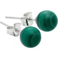 Lebensquelle Plus Einhänger für Ohrschmuck Malachit Ohrstecker 6 mm, 925er Silber