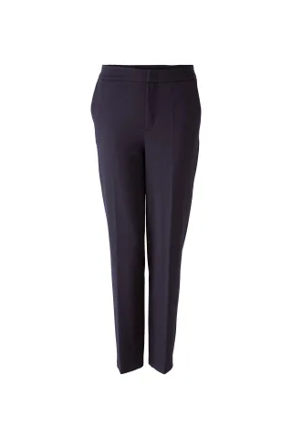 Oui - FEYLIA Jerseyhose Slim Fit, cropped darkblue - Gr. - 40