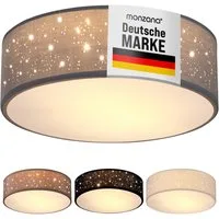 monzana Deckenleuchte, 30 cm, Sternenhimmel Rund Stoffschirm 30 cm 1-Flammig E27 Modern
