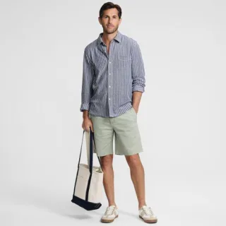 Langarm-Oxfordhemd aus Piqué, Classic Fit, Herren, size: regular, Blau, Baumwolle, by Lands' End