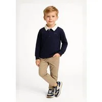 MINOTI Poloshirt Poloshirt mit Print und Kragen in Kontrastfarbe (2y-14y) weißer Kragen