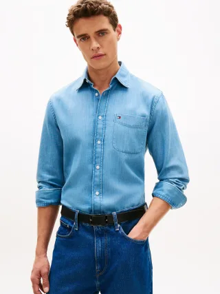 LIGHTWEIGHT DENIM RF SHIRT Mid Blue Denim - Gr. - M