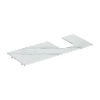 Geberit One Waschtisch-Platte 505145001 120x2x47cm, Ausschnitt rechts, Steinzeug, Marmoroptik weiß/matt