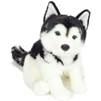 Teddy Hermann® Kuscheltier Husky 30 cm, schwarz/weiß, zum Teil aus recyceltem Material