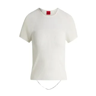 Hugo - "Slevetta" T-Shirt für Damen, Schmal, Raglanärmel (Natürlich)