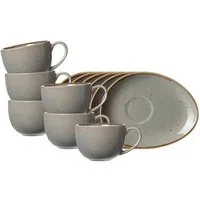 Ritzenhoff & Breker Tasse Taste Kaffeetassen mit Untertassen 200 ml 6er Set, 12-tlg., Porzellan