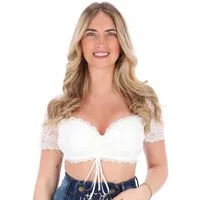 Steigenhöfer Manufaktur Dirndlbluse - GINA - Dirndl Bluse Damen mit Verstellbarer Schleife - Kurzarm Weicher Stoff mit angenehmen Tragegefühl - Ideal fürs Oktoberfest