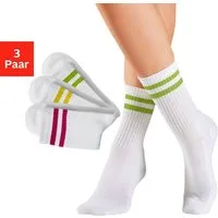 LASCANA Tennissocken (Packung, 3-Paar) mit farbigen Ringeln am Bündchen
