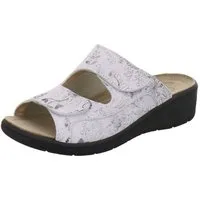 AFS-Schuhe 2783210 Hallux Wechselfußbett Pantolette für Damen mit Keilabsatz, bequeme Sandalen aus Leder