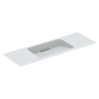Geberit ONE Waschtisch, schwebendes Design, 120x40cm ohne Hahnloch, Ül.verdeckt weiss/chrom gebü. Te 500392012
