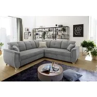 Jockenhöfer Gruppe Ecksofa Udine L-Form, B: 263 cm, mit Bettfunktion, Bettkasten, Kopfteilverstellung & Zierkissen