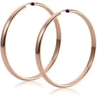 Materia Paar Creolen Rosegold Damen Ø40mm SO-61, Sterlingsilber, rosevergoldet