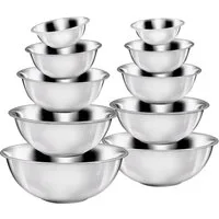 KING Schüssel, Edelstahl, (Set, 10-tlg), ineinander stapelbar, 16/20/24/28/32 cm