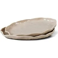 EKA Servierschale Angles Beige Servierschalen, Porzellan, (2-tlg)