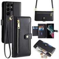 betterfon Handykette für Samsung Galaxy Leder Umhänge Hülle mit Kartenfächer, Hände frei – mit Silikonhülle & Schnur für flexiblen Alltag