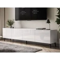 ALLHOUSE24 TV-Schrank LOGANTE 200 cm Breite Unterschrank TV Lowboard Metall Füße (2 x Schränke 100 cm breit) 200 cm Breite