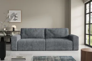 Sofa 3-Sitzer mit Schlaffunktion NATALIA in Stoff Tilia Grau