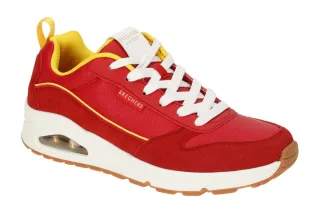 Skechers 183913 RDYL UNO Victory Pack Herren Sneaker Rot Gelb Air Cooled Memo...