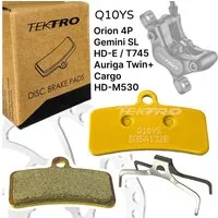 Tektro Scheibenbremse Tektro Q10YS semi-metallisch Fahrrad Scheibenbremsbeläge 4 Kolben Gold