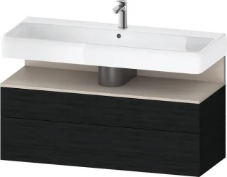 Duravit Qatego Waschtischunterbau wandhängend Eiche Schwarz Matt 1190x470x590 mm - QA4396091160010 QA4396091160010