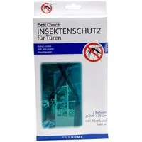 Best Choice Fliegengitter-Gewebe Insektenschutz für Türen 220 x 75 cm Tür Fliegengitter schwarz, Gitterfläche 220x150 cm, Klettband, selbstklebend
