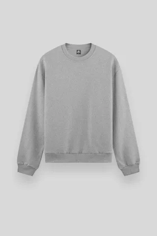 Herren Unifarben Rundhals-Sweatshirt