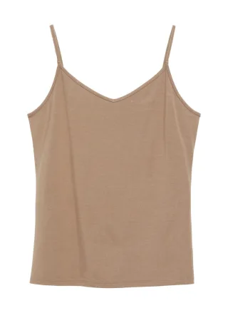 s.Oliver BLACK LABEL - Basic-Top mit V-Ausschnitt braun - Gr. - 38