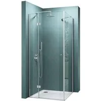 Mai & Mai Eckdusche Duschkabine Duschabtrennung 6mm ESG inkl. NANO Klarglas H:190cm R05K, BxT: 80x70 cm, Einscheibensicherheitsglas, ebenerdiger Einbau möglich