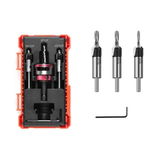 3PCS Countersink Drill Bit Set with Depth Stop High-quality 6542 Steel and Aluminum Alloy Multi-size for Woodworking Pre