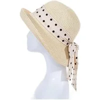 Adel Accessoires Sonnenhut Damenhut mit Schleife und Punkten – 50–55 cm – Sommerhut