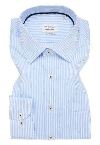ETERNA - Hemd Twill Langarm himmelblau - Gr. - 44/Langarm - 65cm