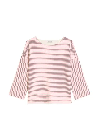 Marc OPolo Casual - Streifen-T-Shirt relaxed Dark Pink - Gr. - M