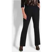 GOLDNER Stoffhose Businesshose CARLA mit ausgestelltem Bein Elegante Viskosehose mit Formbund und Bügelfalten, mittelhoher Bund