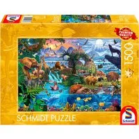Schmidt Spiele Puzzle Panorama der Tierwelt, 1500 Puzzleteile, Made in Europe