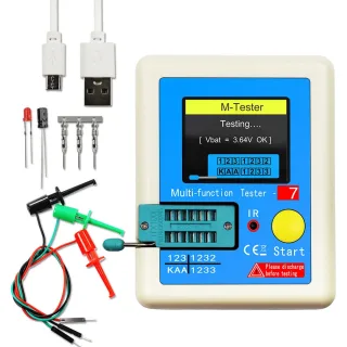 LCR-T7 Multifunction Transistor Tester 1.8 Inch Graphic Display Precision Component Analyzer for Capacitor Resistor Indu
