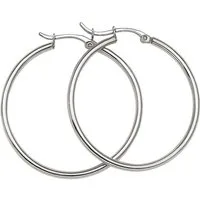 Westernlifestyle Paar Creolen Classic Wire Circle Glatte Creolen aus Edelstahl, silberfarben