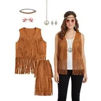 Metamorph Hippie-Kostüm Hippie Kostümset - Fasching Karnevalskostüm Damen, Fehlt nur noch Peace, Love & Happiness – fertig ist der Hippie-Look!