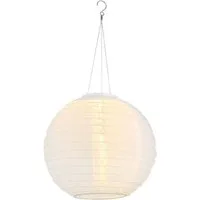 GLOBO LIGHTING LED Solarleuchte, LED-Leuchtmittel fest verbaut, Warmweiß, Solarlampe Außenleuchte Lampion Gartenlampe Hängeleuchte weiß LED 30cm