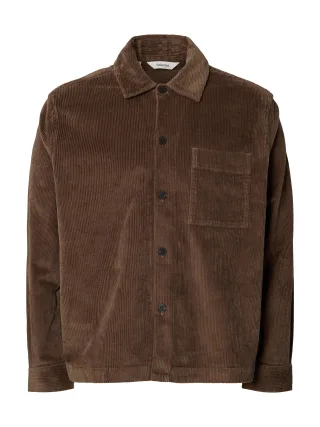 selected men - SLMOTTO-KRIS CORD OVERSHIRT NOOS Chocolate Chip - Gr. - S